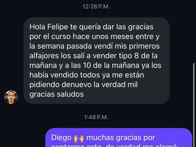 Opinión de alumna sobre la facilidad del recetario y los videos paso a paso del curso